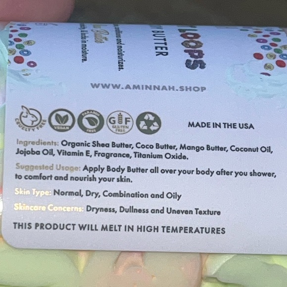 Brand New Aminnah Fruit Loops Whipped Body Butter - Picture 3 of 3